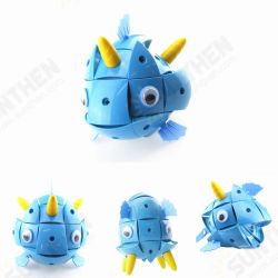 NS003 90PCS Magnetic Magic Wisdom Ball Blue Fish Blocks Various Deformation Puzzle Toys