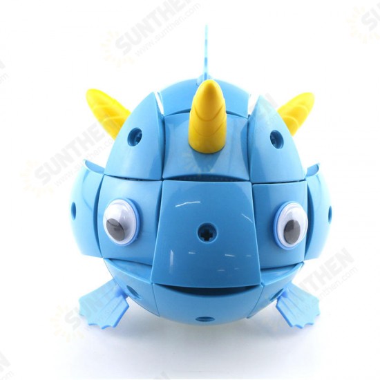 NS003 90PCS Magnetic Magic Wisdom Ball Blue Fish Blocks Various Deformation Puzzle Toys