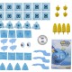 NS003 90PCS Magnetic Magic Wisdom Ball Blue Fish Blocks Various Deformation Puzzle Toys