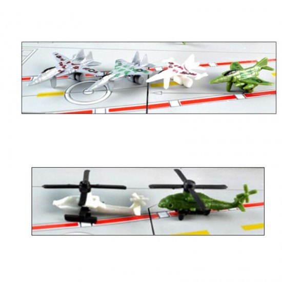 Simulation Aircraft Carrier Static Model With Six Airplane For Kids Children Christmas Gift Toys