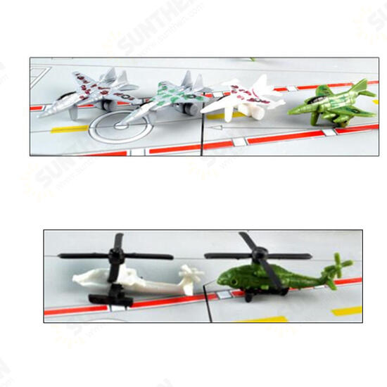 Simulation Aircraft Carrier Static Model With Six Airplane For Kids Children Christmas Gift Toys