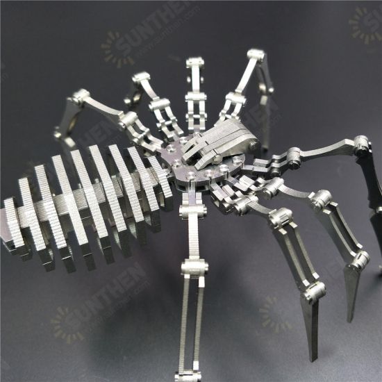 Steel Warcraft 3D Puzzle 64pcs DIY Assembly Spider Toys DIY Stainless Steel Model Building Decor 12.5*12.5*3.5cm