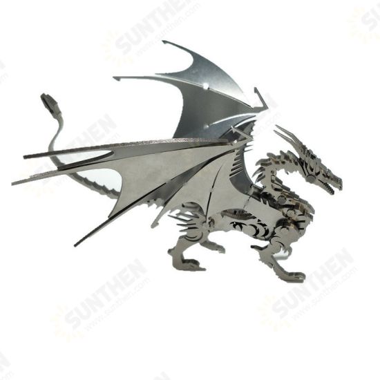 Steel Warcraft DIY 3D Puzzle Dragon Toys Stainless Steel Model Building Decor 16*5.3*14cm