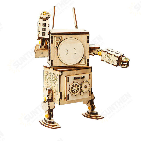 Wooden DIY Assembling Robot Decoration Toys Model Building