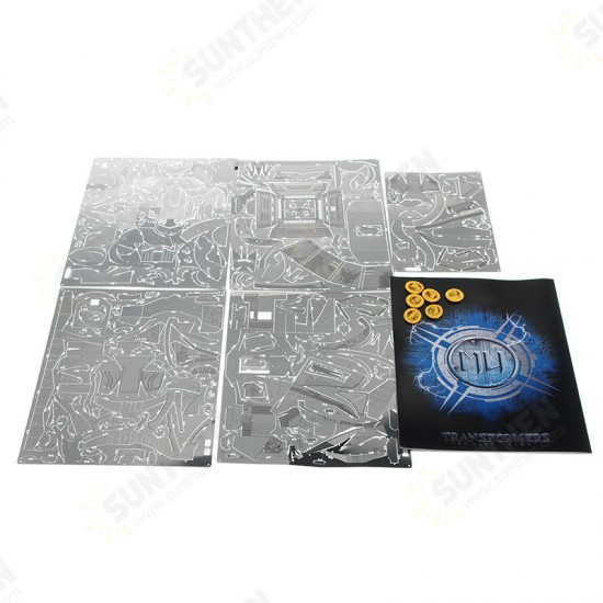 YM-N033 165*95*175mm MU DIY Jigsaw Puzzle Toy 3D Metal Stainless Steel Autorobot Kit Kids Gift