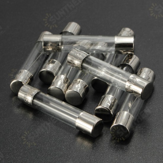 10Pcs 1A-3.15A Glass Quick Blow Fast Acting Fuses 6mm x 30mm