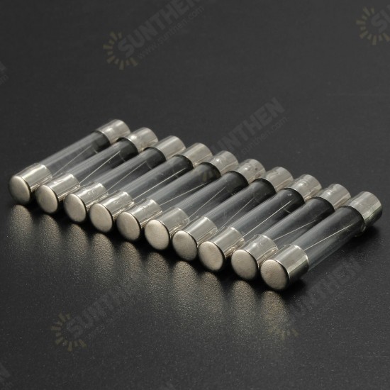 10Pcs 1A-3.15A Glass Quick Blow Fast Acting Fuses 6mm x 30mm