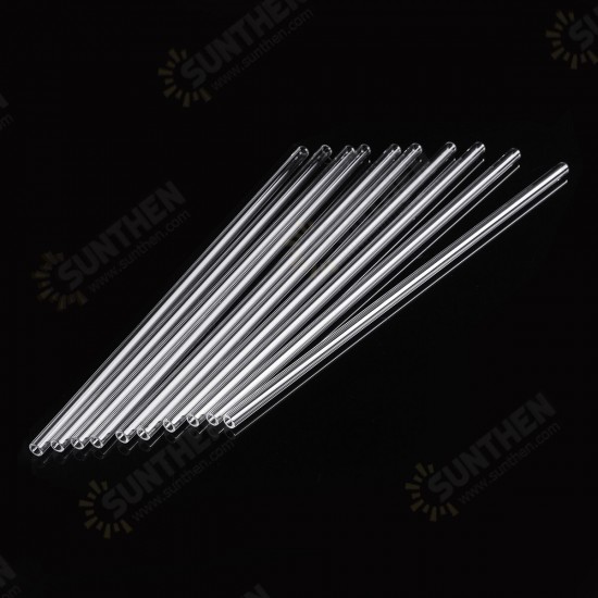 10Pcs 300mm Length OD 7mm 2mm Thick Wall Lab Borosilicate Glass Blowing Tube