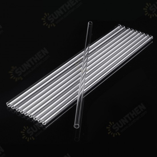 10Pcs 300mm Length OD 7mm 2mm Thick Wall Lab Borosilicate Glass Blowing Tube