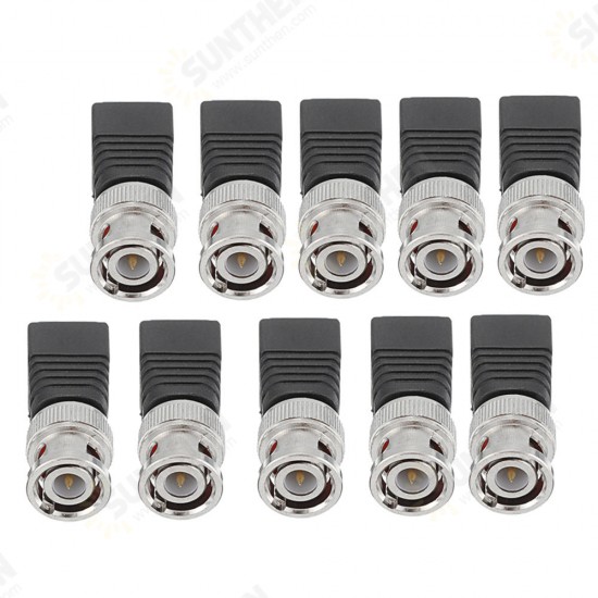 10Pcs BNC Male Connector Audio Video Q9 Joint 2 Bit Twisted Wire Press Joint Jack Connector