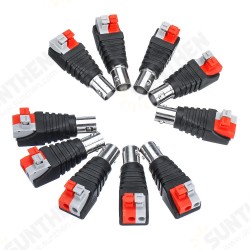 10Pcs Press Type BNC Female Video Adapter jack Connector CCTV Security Camera Surveillance Monitoring Video Adapter Welding-free Wire-press