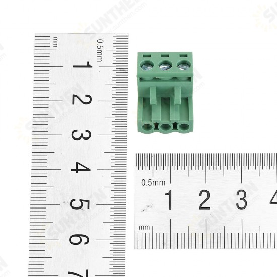 10pcs 2 EDG 5.08mm Pitch 3Pin Plug-in Screw PCB Terminal Block Connector Right Angle