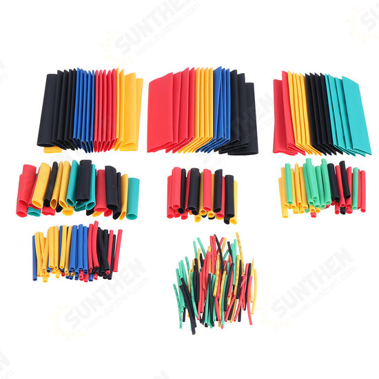 127Pcs/328Pcs Heat Shrinkable Tube Insulation Sleeve Household DIY Electrician Wiring Cable Protection Shrink Tube