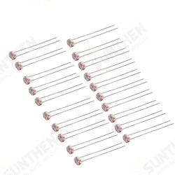20pcs Light Dependent Resistor LDR 5MM Photoresistor Photoelectric Switch Element Photo5516 20pcs Light Dependent Resistor LDR 5MM Photoresistor Photoelectric Switch Element Photo5516