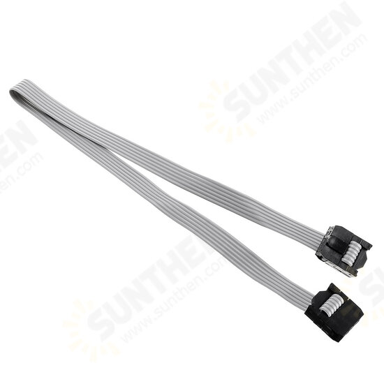 2.54mm FC-6P IDC Flat Gray Cable LED Screen Connected to JTAG Download Cable