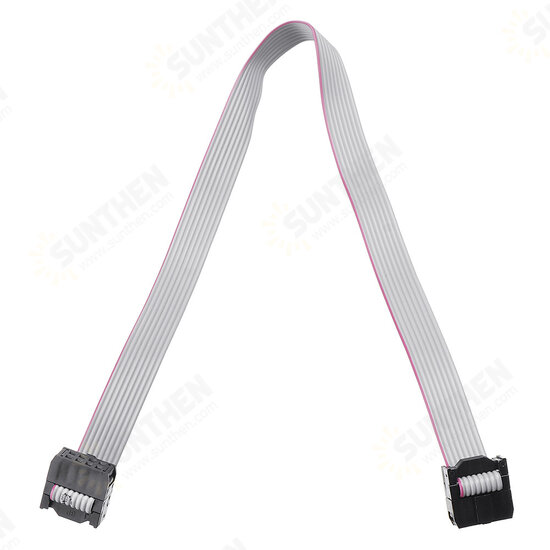 2.54mm FC-8P IDC Flat Gray Cable LED Screen Connected to JTAG Download Cable