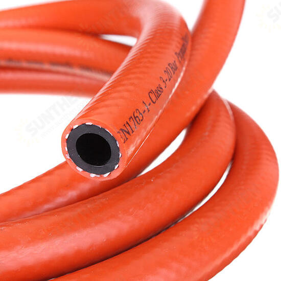 2M High Pressure 8mm Orange Gas Hose Kit + 2 Hose Clips