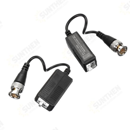 2Pcs Network Analog Coaxial AHD/CVI/TVI High Definition Analog Signal Twisted-pair Transmitter Passive Video Transmitter