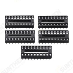 5 Pcs 2.54mm 20 Pins IC Socket Wide DIP Sockets Adapter Solder Type