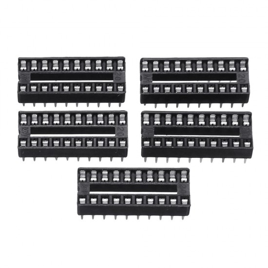 5 Pcs 2.54mm 20 Pins IC Socket Wide DIP Sockets Adapter Solder Type