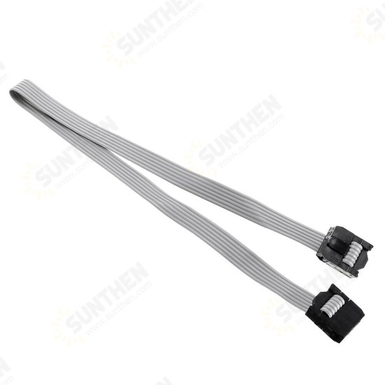 5Pcs 2.54mm FC-6P IDC Flat Gray Cable LED Screen Connected to JTAG Download Cable