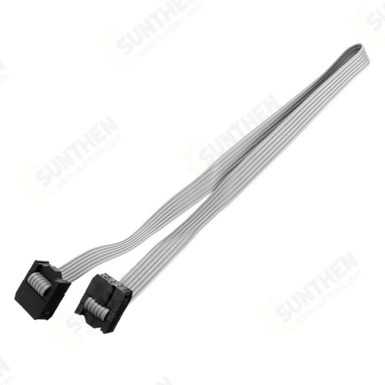 5Pcs 2.54mm FC-6P IDC Flat Gray Cable LED Screen Connected to JTAG Download Cable