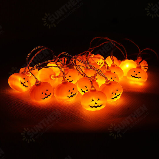 9.8ft Halloween Decorations 20 LED Pumpkin String Lights Home Garden Decor Warm White