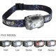 Headlight Led Headlamp Super Bright 5 Lighting Mode Headlight Adjustable 3 AAA Battery & Lantern Case Included IPX6 Waterproof Headlamp Super Bright Camp Trekking Bike