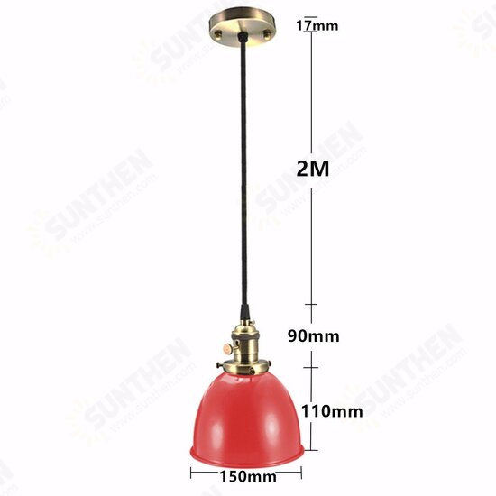 Cafe Style Retro Ceiling Light Pendant Metal Shade-Modern Rustic Industrial Vintage Look-E27 Socket Height-adjustable Lampshade-for Loft Bar Cafe Light Ceiling Lamp Shade