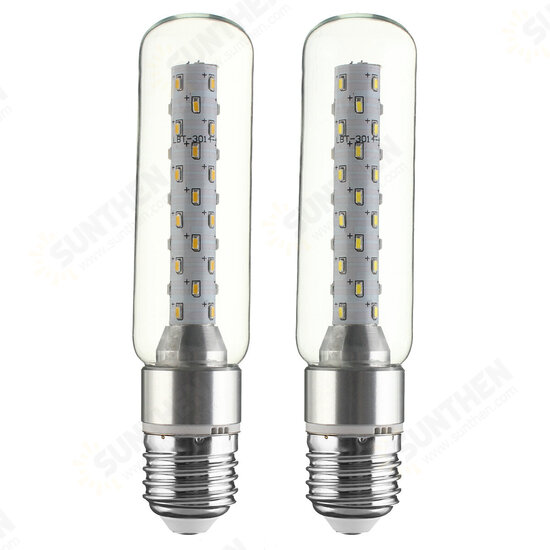 2 Pack E27/E26 T10 128 6W COB 3014 48 Led Vintage Retro SMD light Edison Style Screw Technology Tubular Nostalgic Filament Not Dimmable Pure White 6000K-6500K 600LM AC 110V