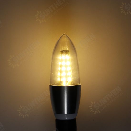 LED Filament Light Bulb Warm White/White Light 550LM E12 Candelabra Base Lamp 5.5W Incandescent Replacement Golden Shell /Silver Shell