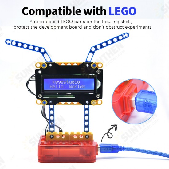 Red/Blue/Transparent/Black/White Protective Box with ABS Housing for Development Board