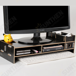 DIY Wooden Computer Monitor Stand Holder Computer Riser Desk Organizer Stand Base with Storage Organizer Drawers DIY Wooden Computer Monitor Stand Holder Computer Riser Desk Organizer Stand Base with Storage Organizer Drawers