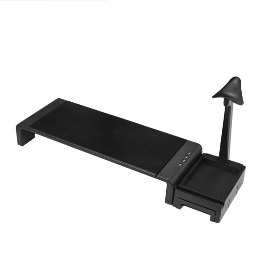 Laptop Monitor Stand Computer Riser Monitor Desktop Stand Riser Foldable with USB Charging Storage Drawer Headphone Stand