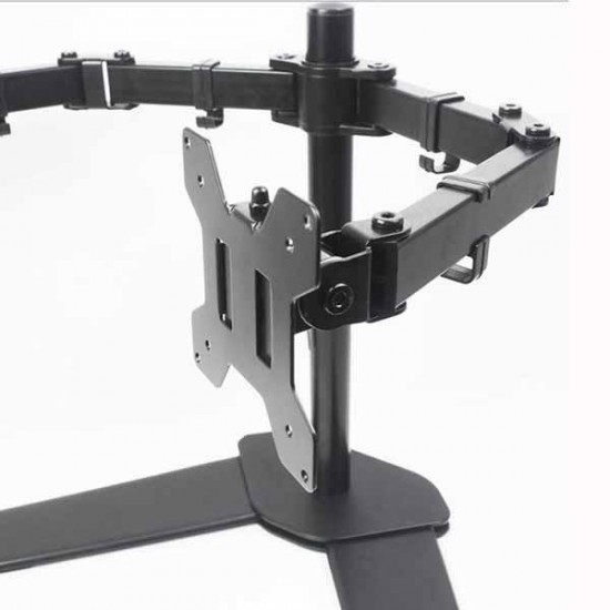 MS01 Dual Arms Monitor Bracket Monitor Mount Desktop Computer Stand 360 Degrees Rotating for 10- 27 inch Computer Monitor
