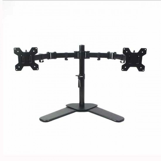 MS01 Dual Arms Monitor Bracket Monitor Mount Desktop Computer Stand 360 Degrees Rotating for 10- 27 inch Computer Monitor