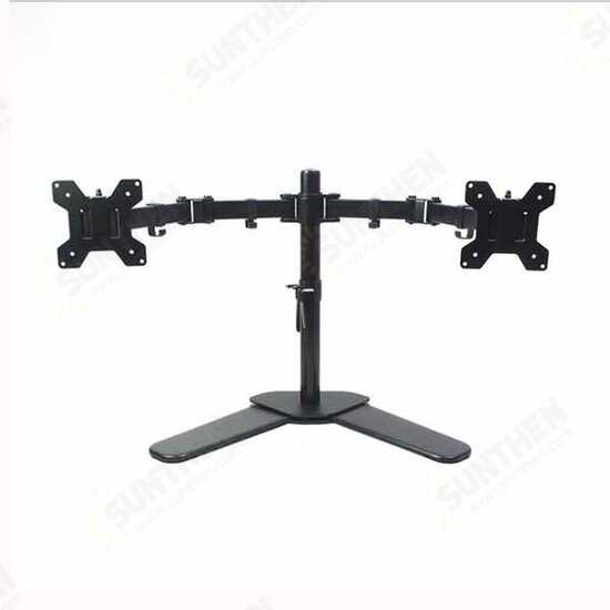 MS01 Dual Arms Monitor Bracket Monitor Mount Desktop Computer Stand 360 Degrees Rotating for 10- 27 inch Computer Monitor