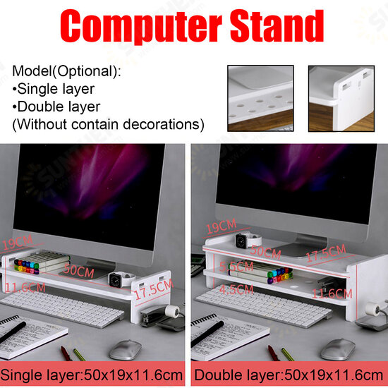 Monitor Stand Riser with Storage Organizer Desktop Stand for Laptop Computer Desk Stand with Phone Holder