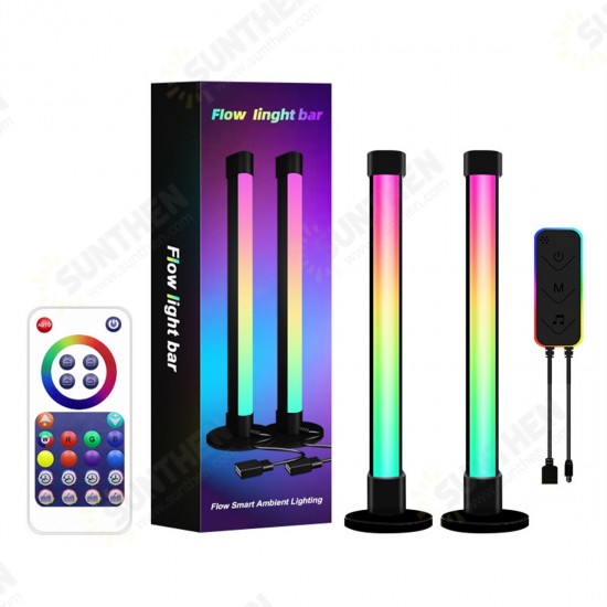 2 PCS Ambient Light Bar Atmosphere Lamp RGB Music Sync Home Decorative Light Strip for Desktop Computer Laptop PC