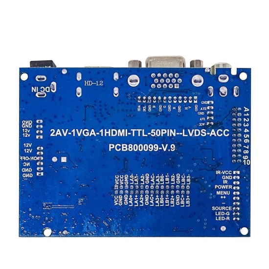 LCD Display TTL LVDS Controller Board HDMI VGA 2AV 50PIN for AT070TN90 92 94 Support Automatically VS-TY2662-V1 with 5-key Keyboard
