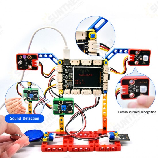 STEM Electronic Building Blocks Programming Learning Board Compatible with LEG0 for Arduino Mixly