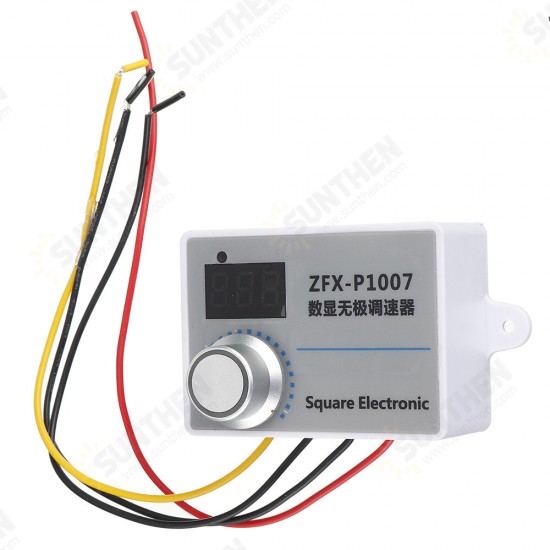 ZFX-P1007 Digital Display Stepless Speed Controller High-power Speed Control Switch Dimming Speed and Voltage Regulation AC 220V