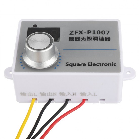 ZFX-P1007 Digital Display Stepless Speed Controller High-power Speed Control Switch Dimming Speed and Voltage Regulation AC 220V