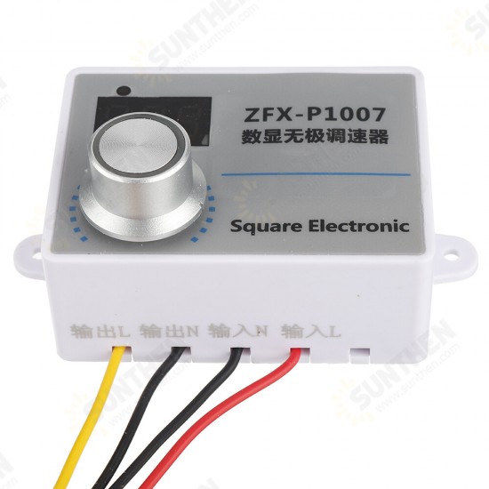 ZFX-P1007 Digital Display Stepless Speed Controller High-power Speed Control Switch Dimming Speed and Voltage Regulation AC 220V