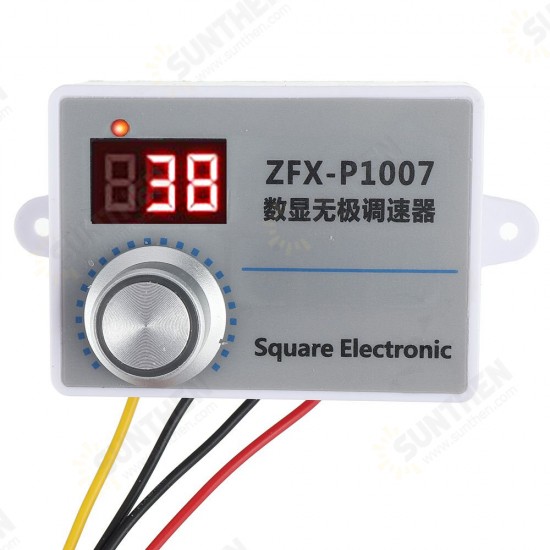 ZFX-P1007 Digital Display Stepless Speed Controller High-power Speed Control Switch Dimming Speed and Voltage Regulation AC 220V