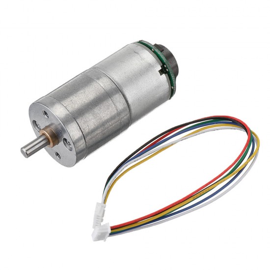 12V GM25-310 30/70/100/500rpm DC Encoder Gear Motor Metal Speed Reduction Motor with Cable