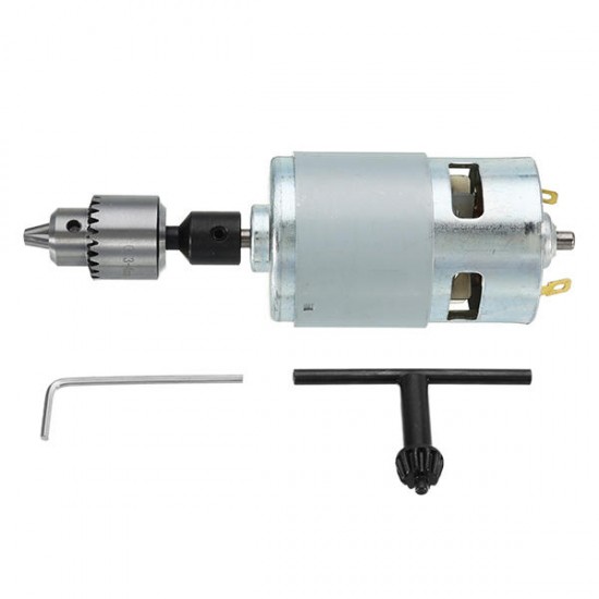 775 Motor DC 12-24V Electric Drill with Drill Chuck for Polishing Drilling Cutting