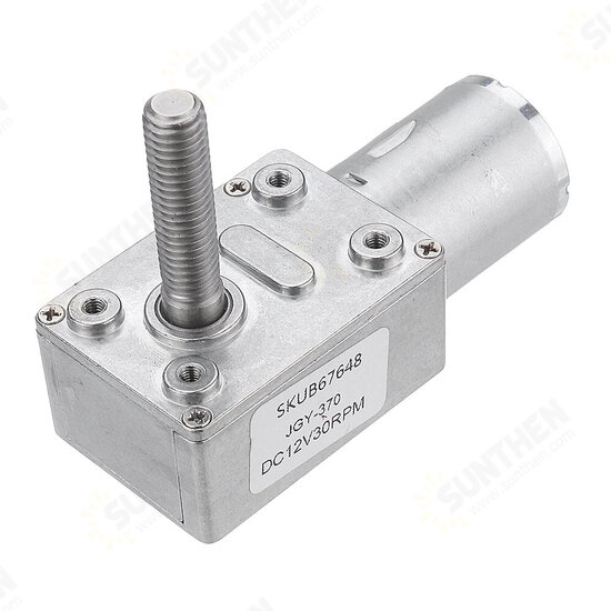 JGY370 DC 12V Worm Gear Motor 10/30/90/150RPM Turbine Self-locking Reduction Gear Motor