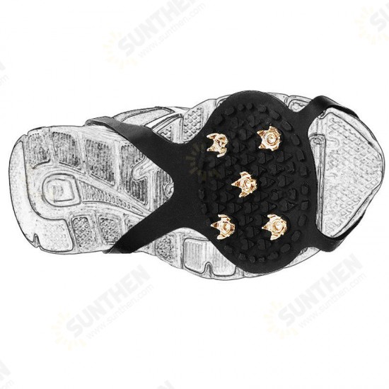 1 Pair 5 Tooth Crampons Prevent Slippery Children Overshoes Hoist Type Ice Skating Claw Shoes Cover