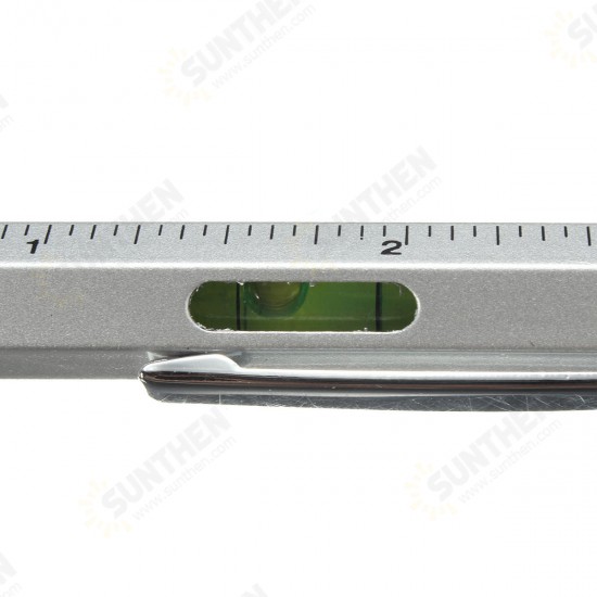 6 in 1 Metal Multitool Pen Screwdriver Ruler Spirit Level